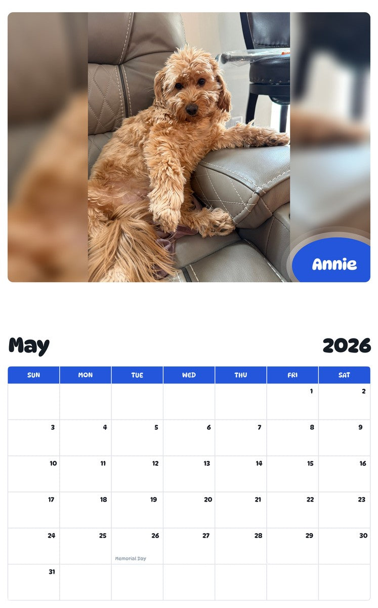 2026 - 2027 Annie - Pawidols Pet Calendar