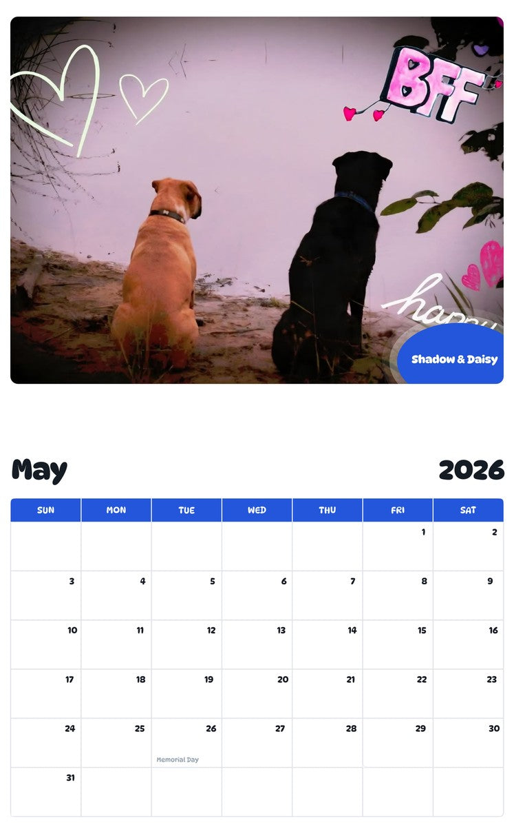 2026 - 2027 Shadow & Daisy - Pawidols Pet Calendar