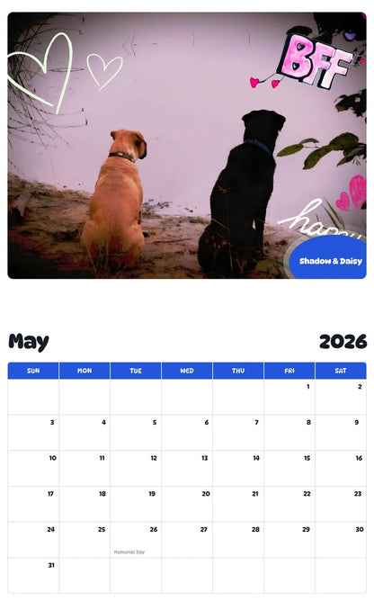 2026 - 2027 Shadow & Daisy - Pawidols Pet Calendar