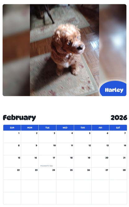 November 2025 - October 2026 Harley - Pawidols Pet Calendar