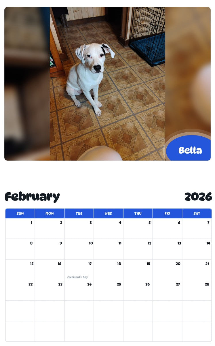 October 2025 - September 2026 Bella - Pawidols Pet Calendar