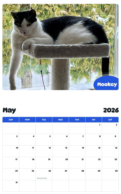 2026 - 2027 Mookey - Pawidols Pet Calendar