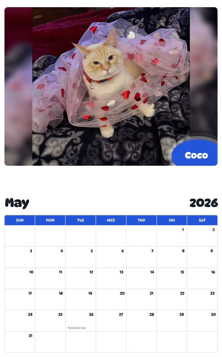 2026 - 2027 Coco - Pawidols Pet Calendar