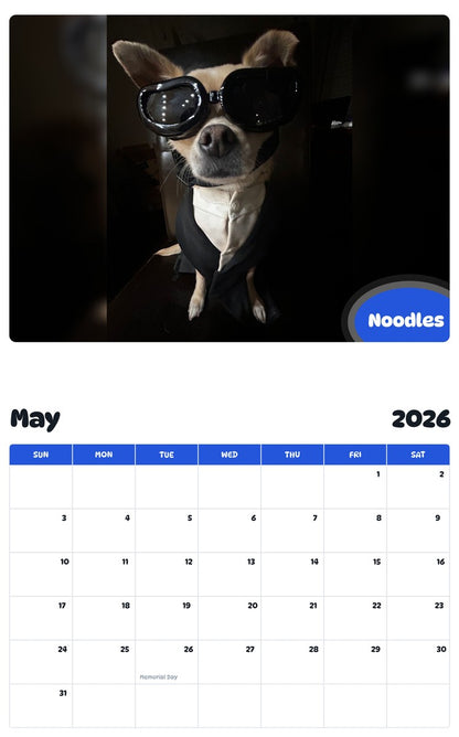 2026 - 2027 Noodles - Pawidols Pet Calendar