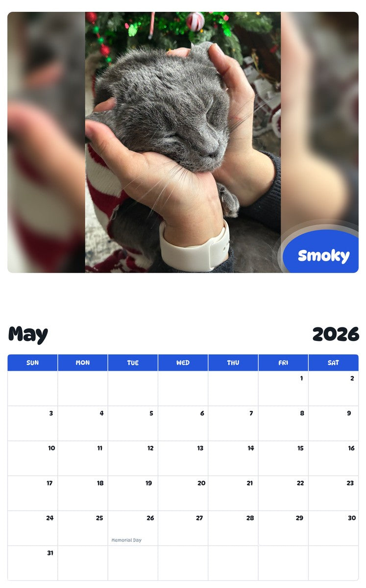 2026 - 2027 Smoky - Pawidols Pet Calendar