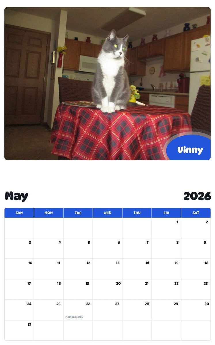 2026 - 2027 Vinny - Pawidols Pet Calendar