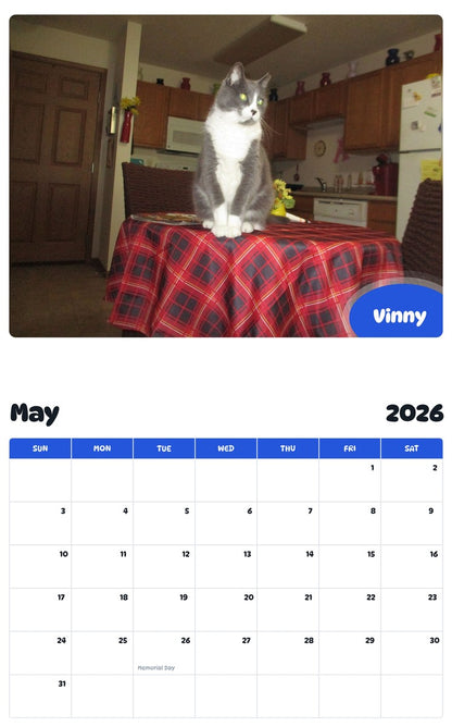 2026 - 2027 Vinny - Pawidols Pet Calendar