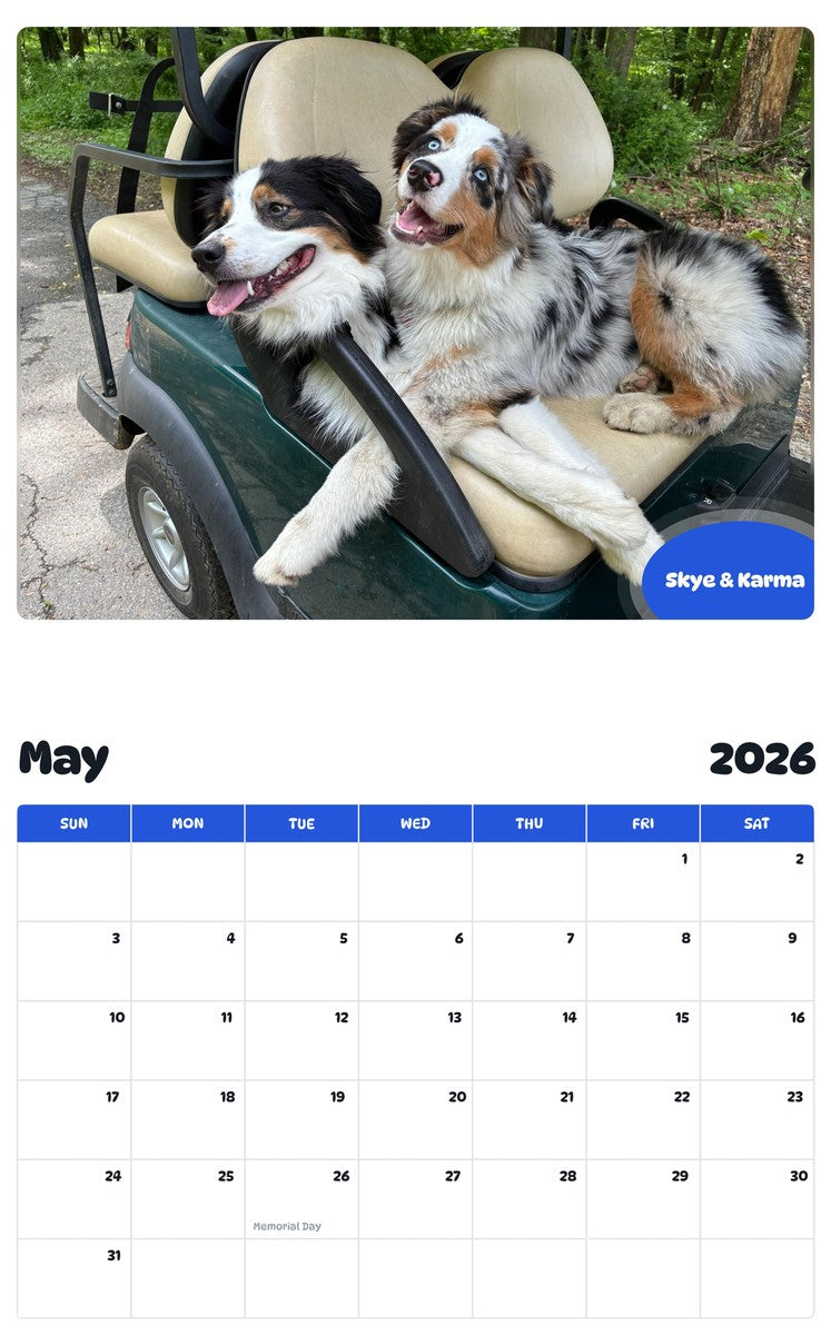2026 - 2027 Skye & Karma - Pawidols Pet Calendar
