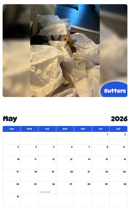 2026 - 2027 Butters - Pawidols Pet Calendar