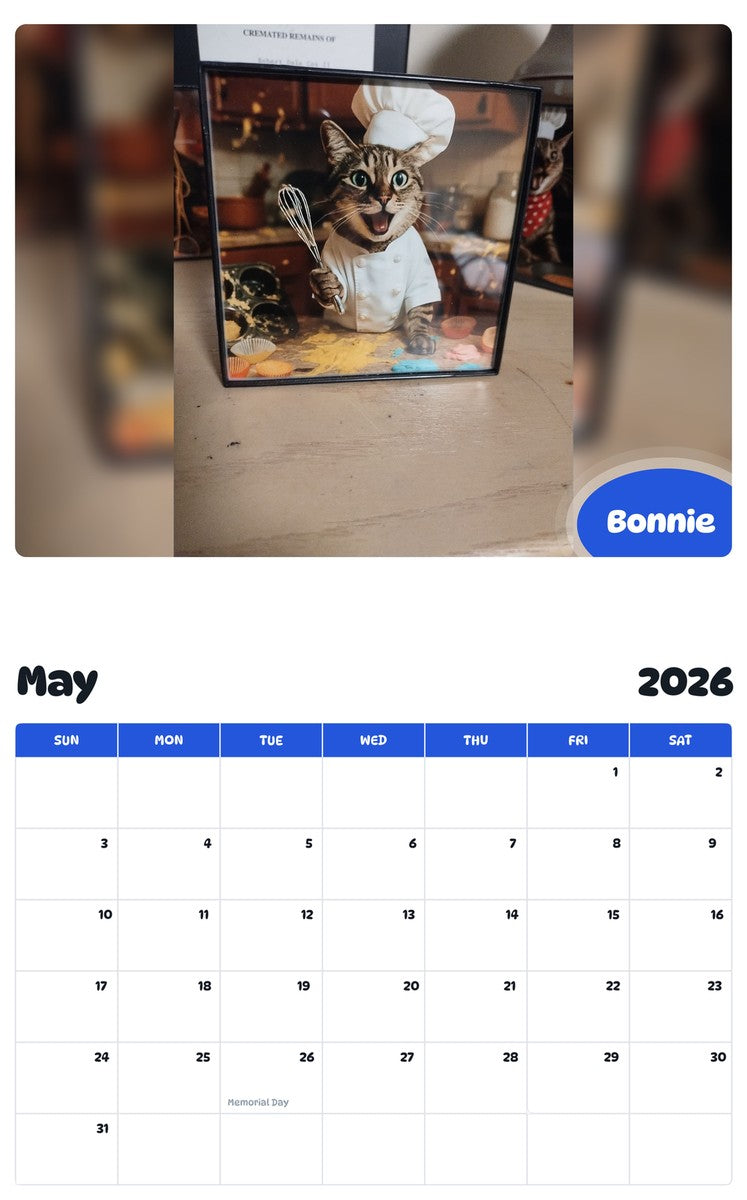2026 - 2027 Bonnie - Pawidols Pet Calendar