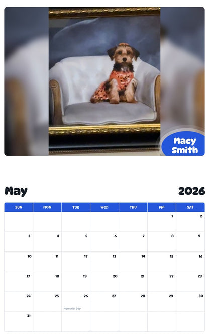 2026 - 2027 Macy Smith - Pawidols Pet Calendar