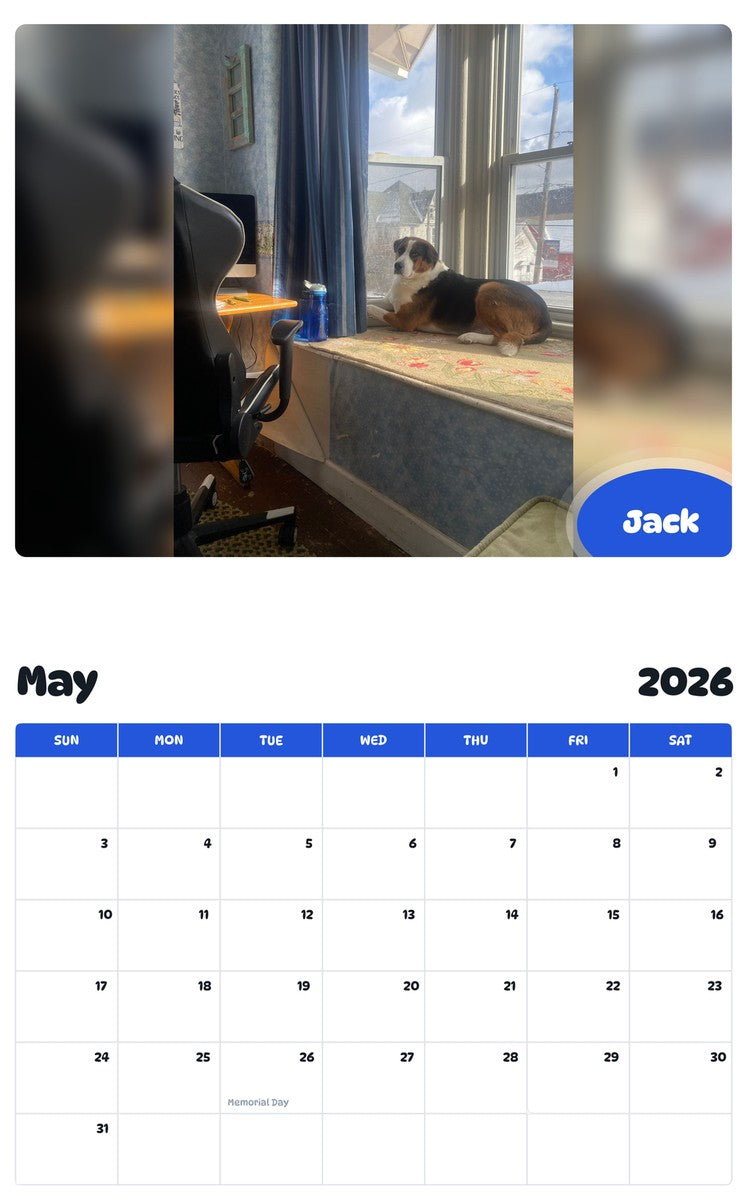 2026 - 2027 Jack - Pawidols Pet Calendar
