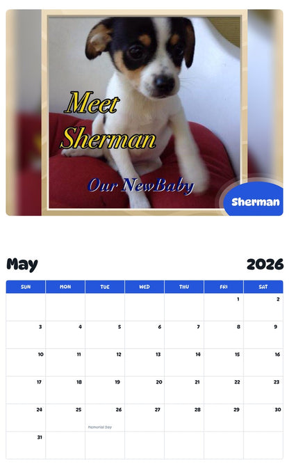 2026 - 2027 Sherman - Pawidols Pet Calendar