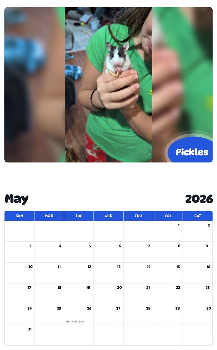 2026 - 2027 Pickles - Pawidols Pet Calendar