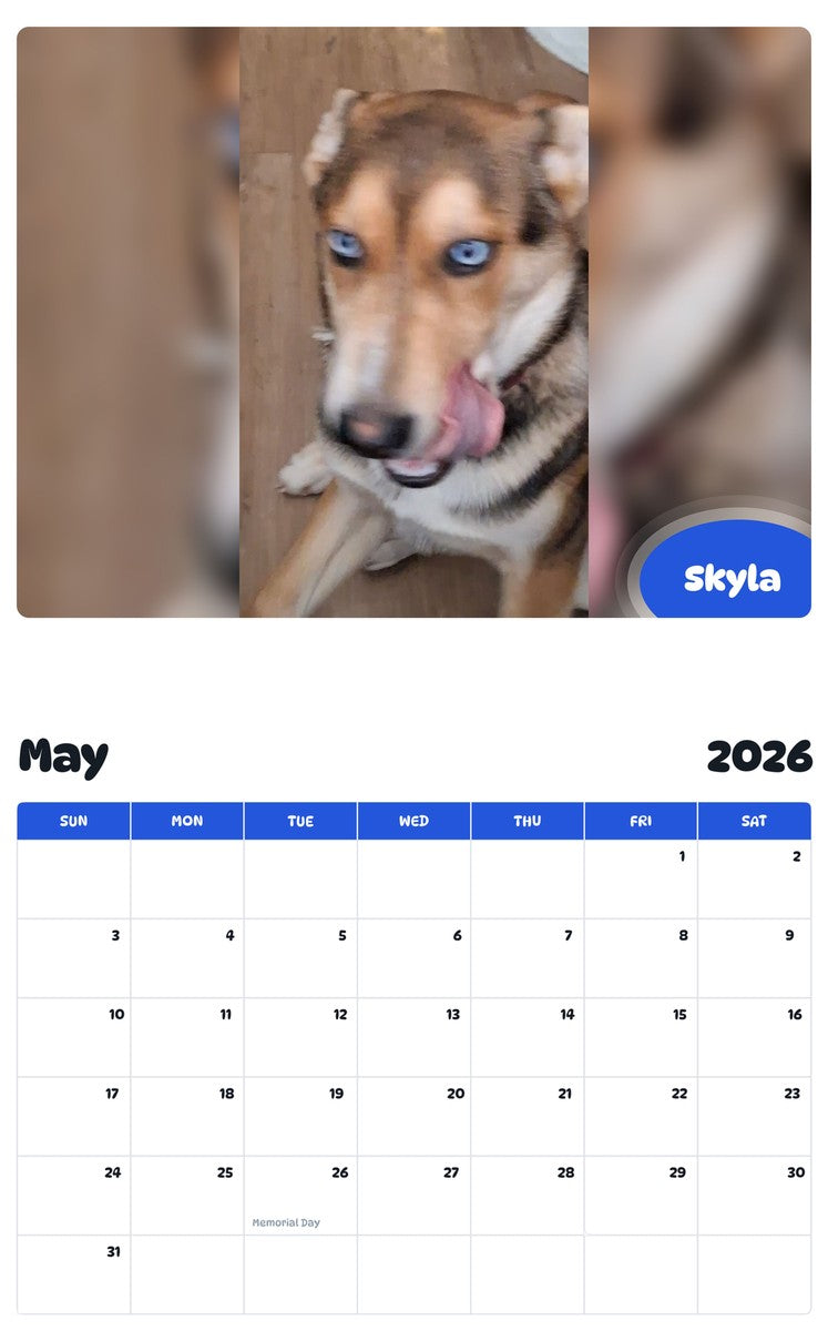 2026 - 2027 Skyla - Pawidols Pet Calendar