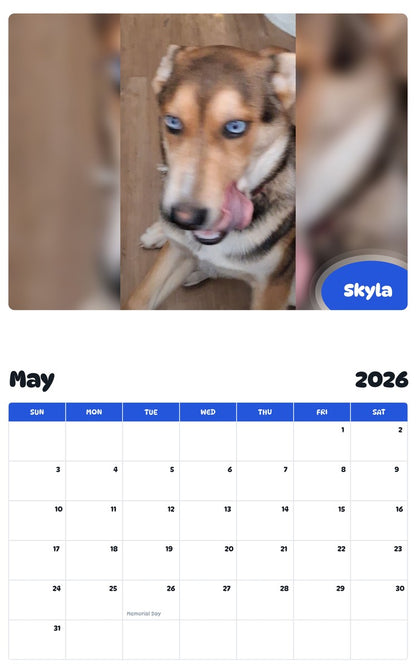 2026 - 2027 Skyla - Pawidols Pet Calendar