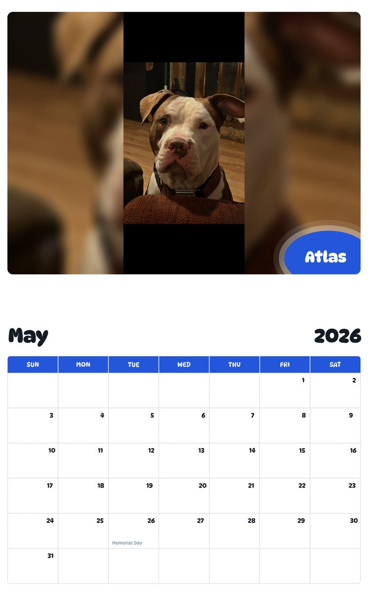 2026 - 2027 Atlas - Pawidols Pet Calendar