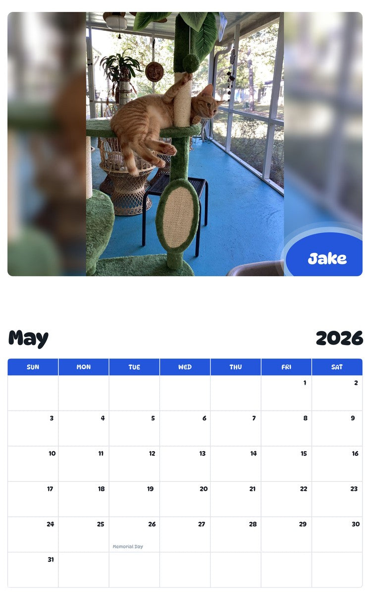 2026 - 2027 Jake - Pawidols Pet Calendar