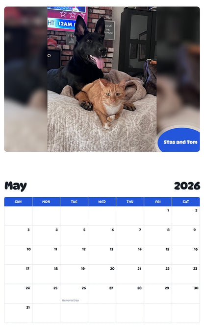 2026 - 2027 Stas and Tom - Pawidols Pet Calendar