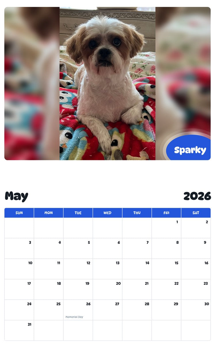 2026 - 2027 Sparky - Pawidols Pet Calendar