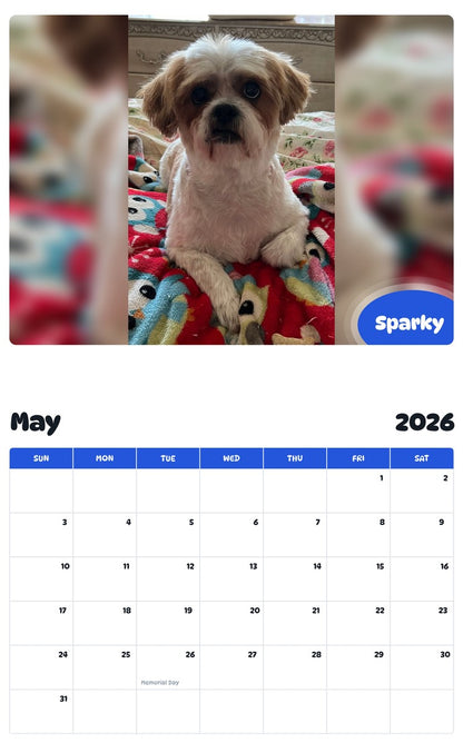 2026 - 2027 Sparky - Pawidols Pet Calendar