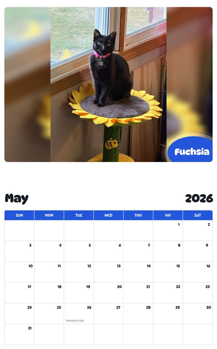 2026 - 2027 Fuchsia - Pawidols Pet Calendar