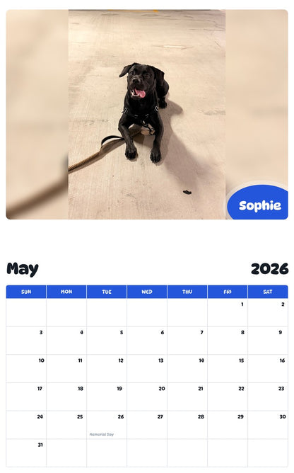 2026 - 2027 Sophie - Pawidols Pet Calendar