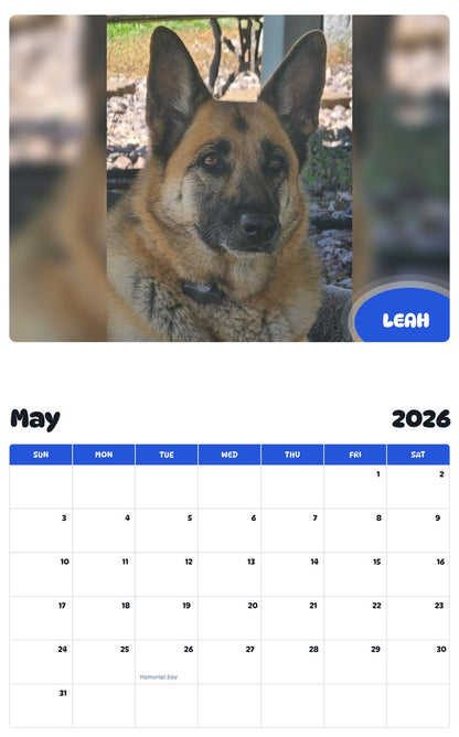 2026 - 2027 LEAH - Pawidols Pet Calendar