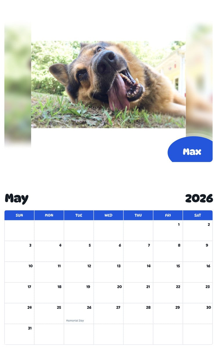 2026 - 2027 Max - Pawidols Pet Calendar