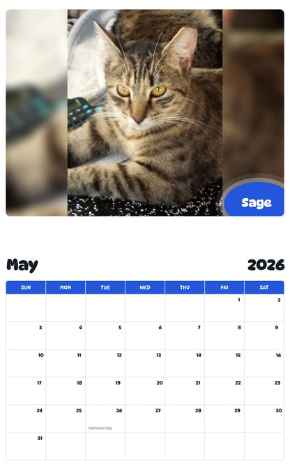2026 - 2027 Sage - Pawidols Pet Calendar