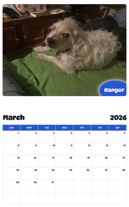 November 2025 - October 2026 Ranger - Pawidols Pet Calendar