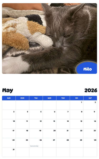 2026 - 2027 Milo - Pawidols Pet Calendar