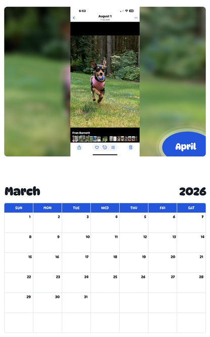 November 2025 - October 2026 April - Pawidols Pet Calendar