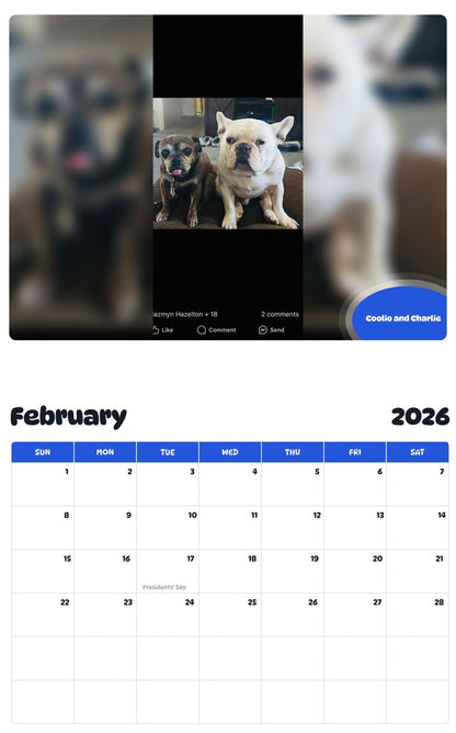 October 2025 - September 2026 Coolio and Charlie - Pawidols Pet Calendar