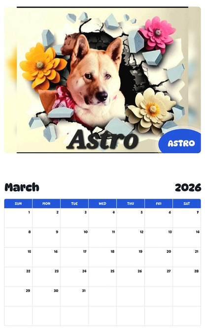November 2025 - October 2026 ASTRO - Pawidols Pet Calendar