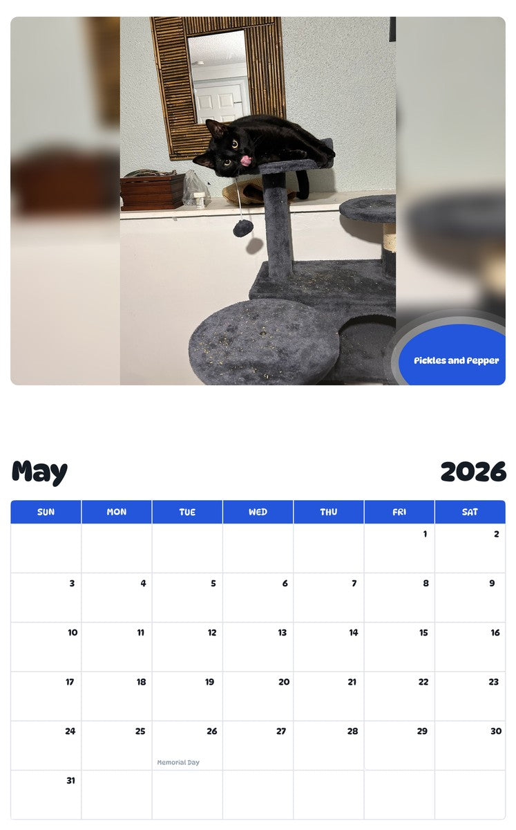 2026 - 2027 Pickles and Pepper - Pawidols Pet Calendar