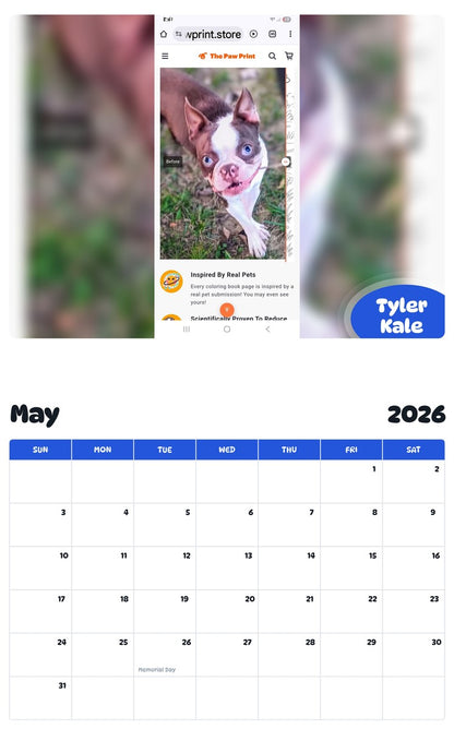 2026 - 2027 Tyler Kale - Pawidols Pet Calendar