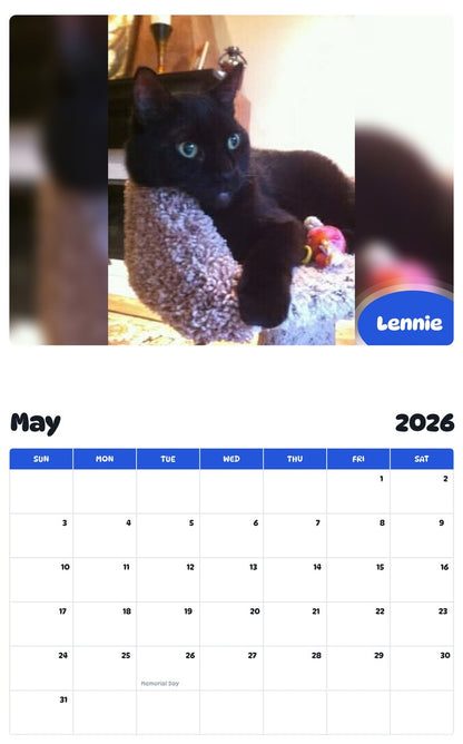 2026 - 2027 Lennie - Pawidols Pet Calendar
