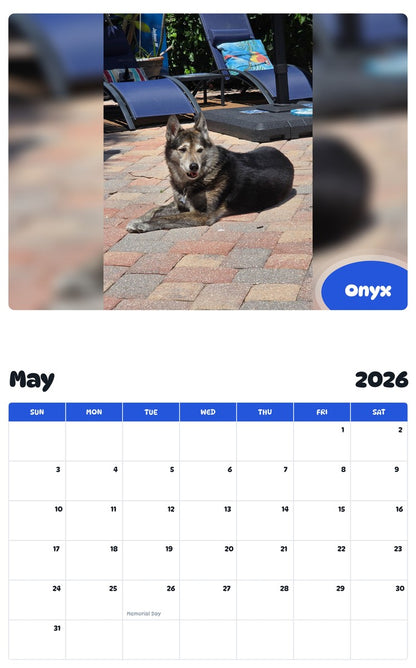 2026 - 2027 Onyx - Pawidols Pet Calendar