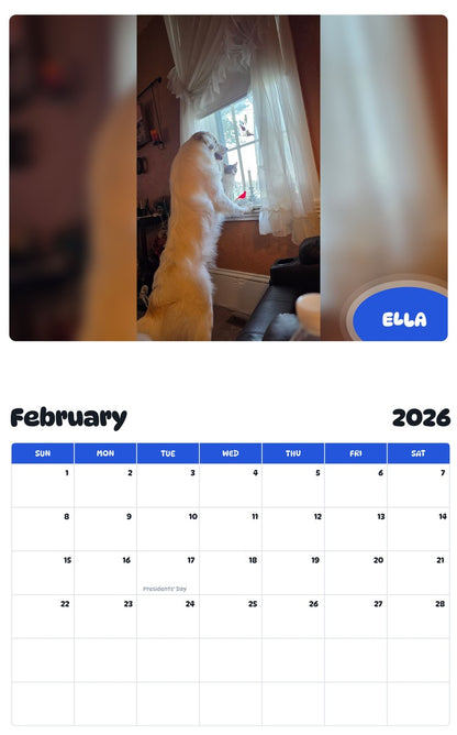 November 2025 - October 2026 ELLA - Pawidols Pet Calendar