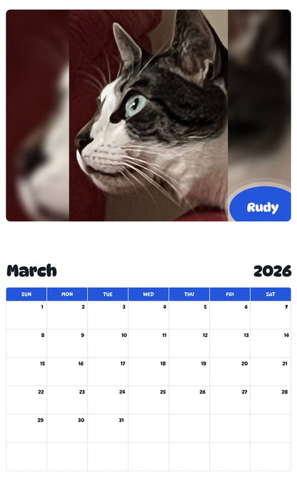 November 2025 - October 2026 Rudy - Pawidols Pet Calendar
