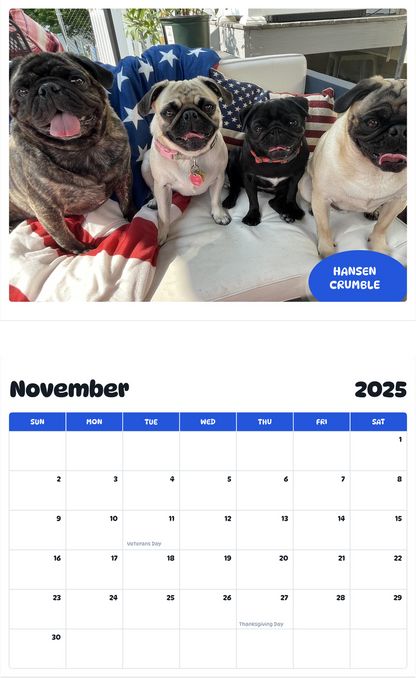 July 2025 - June 2026 Hansen grumble - Pawidols Pet Calendar