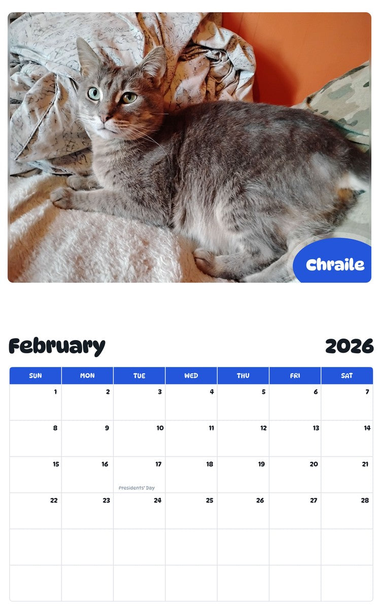November 2025 - October 2026 Chraile - Pawidols Pet Calendar