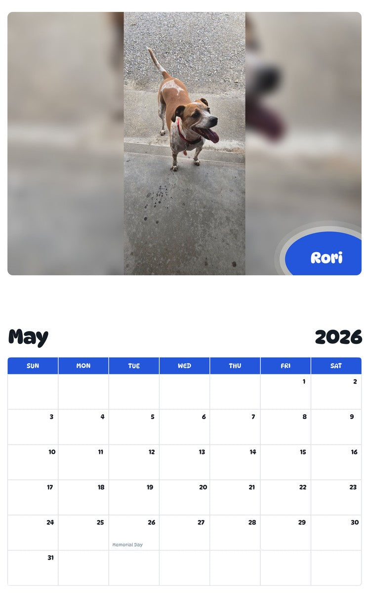 2026 - 2027 Rori - Pawidols Pet Calendar