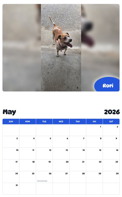 2026 - 2027 Rori - Pawidols Pet Calendar