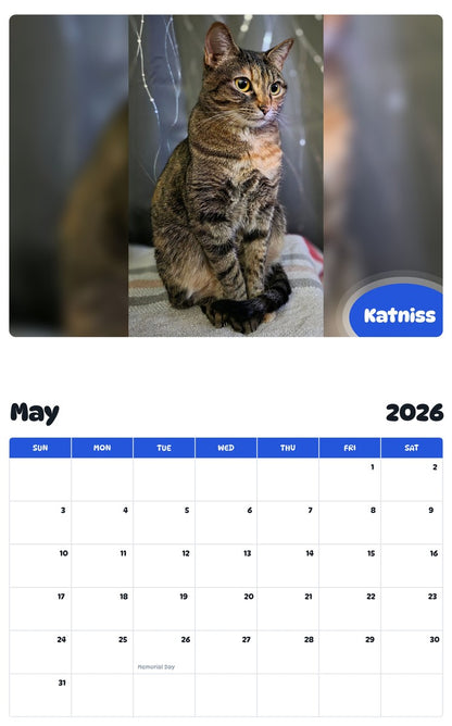 2026 - 2027 Katniss - Pawidols Pet Calendar