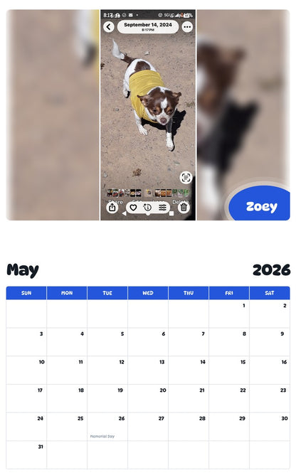 2026 - 2027 Zoey - Pawidols Pet Calendar