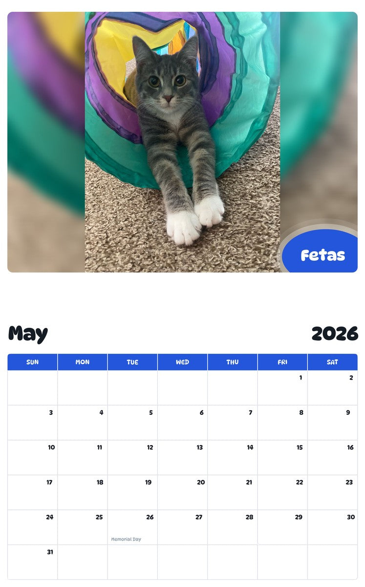 2026 - 2027 Fetas - Pawidols Pet Calendar