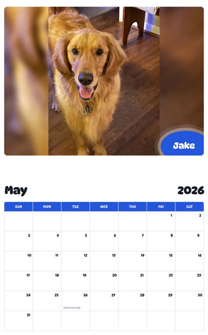2026 - 2027 Jake - Pawidols Pet Calendar