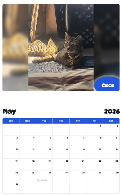 2026 - 2027 Cece - Pawidols Pet Calendar